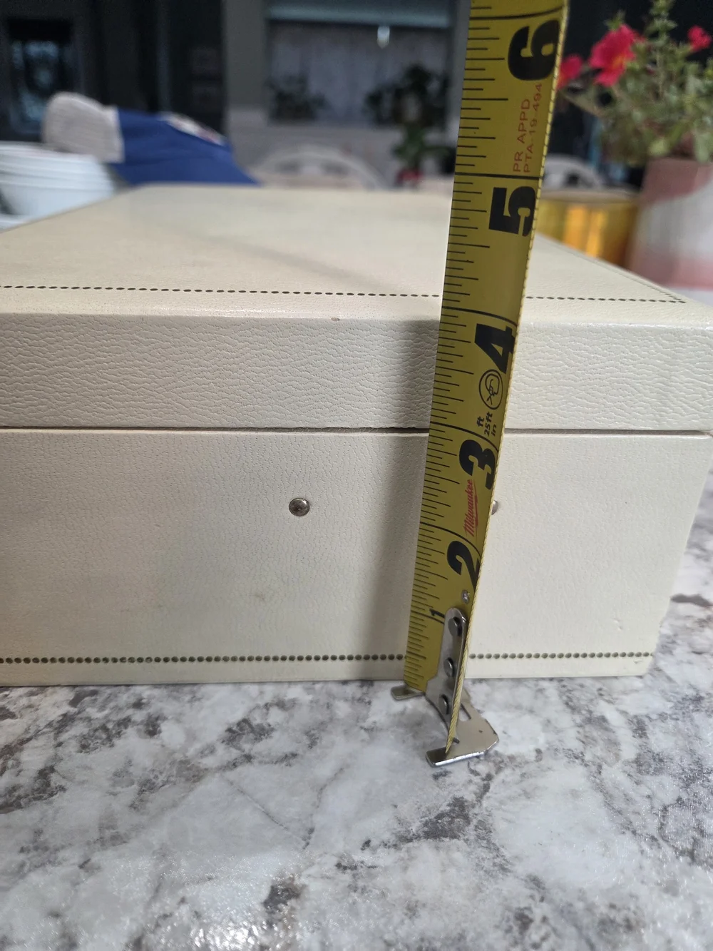 60's Vintage MCM 2 Tier Ivory Jewelry Box Red Velvet Interior MCM